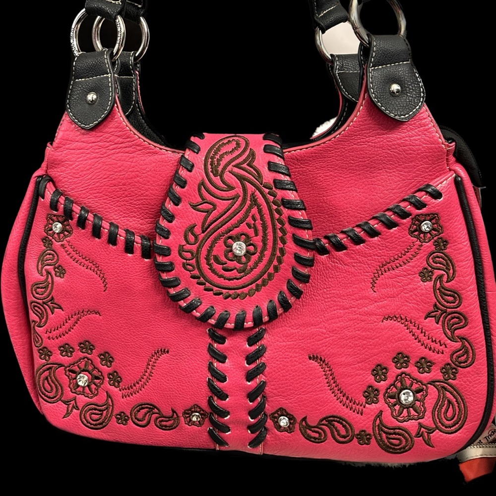 Montana West Fuschia Conceal Carry Leather Shoulder Purse